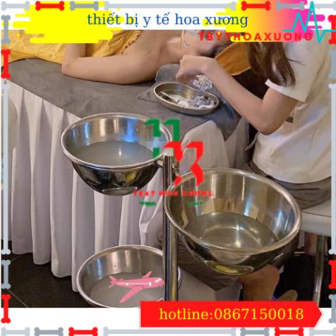[ Inox Cao Cấp] Cây Bát Nước Inox Dùng Trong Spa + 6 Bát To Sâu 22 cm