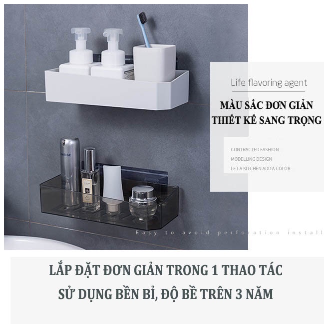 Kệ nhà tắm mini sang trọng dán tường tiện lợi