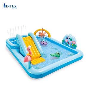 BỂ BƠI PHAO CẦU TRƯỢT CÓ VÒI PHUN MƯA INTEX 57161