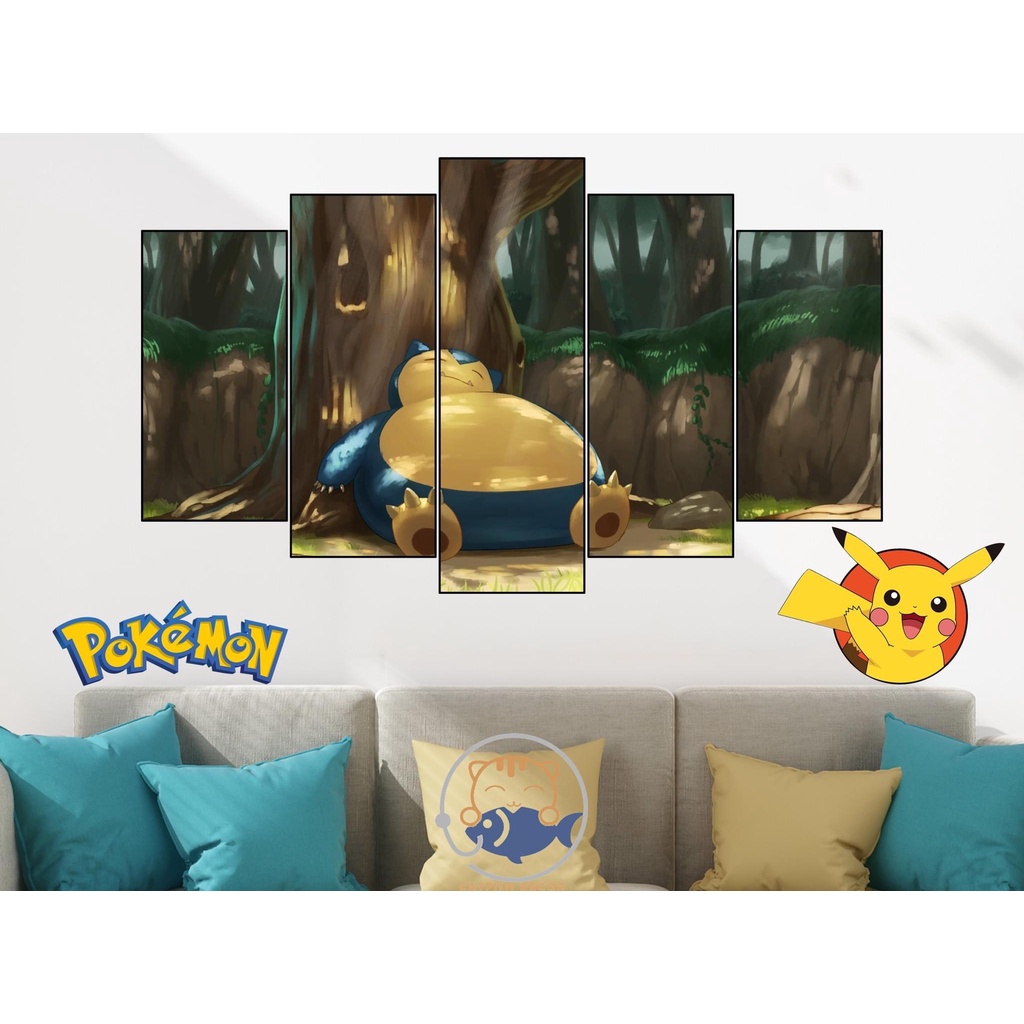 Tranh ghép dán tường Room Decor trang trí phòng ANIME POKEMON - BỘ 2