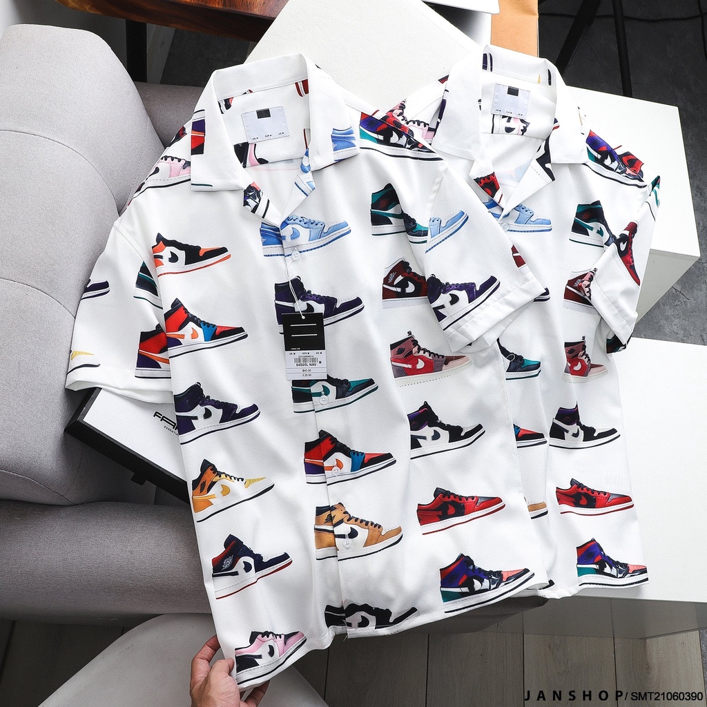Áo Sơ Mi Nam T.M In Hình Giày Sneaker Năng Động Trẻ Trung