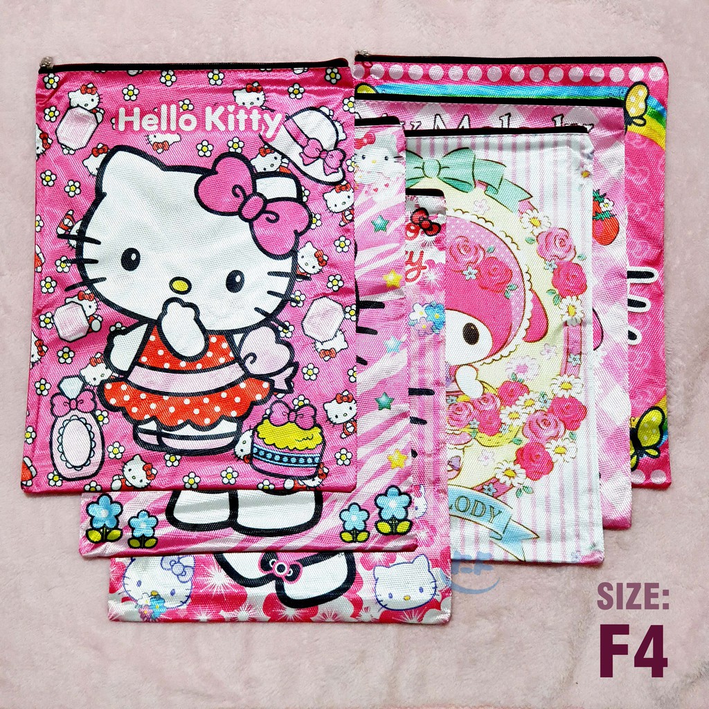 Bìa Đựng Tài Liệu Vải Hình Hello Kitty Melody Đáng Yêu F4