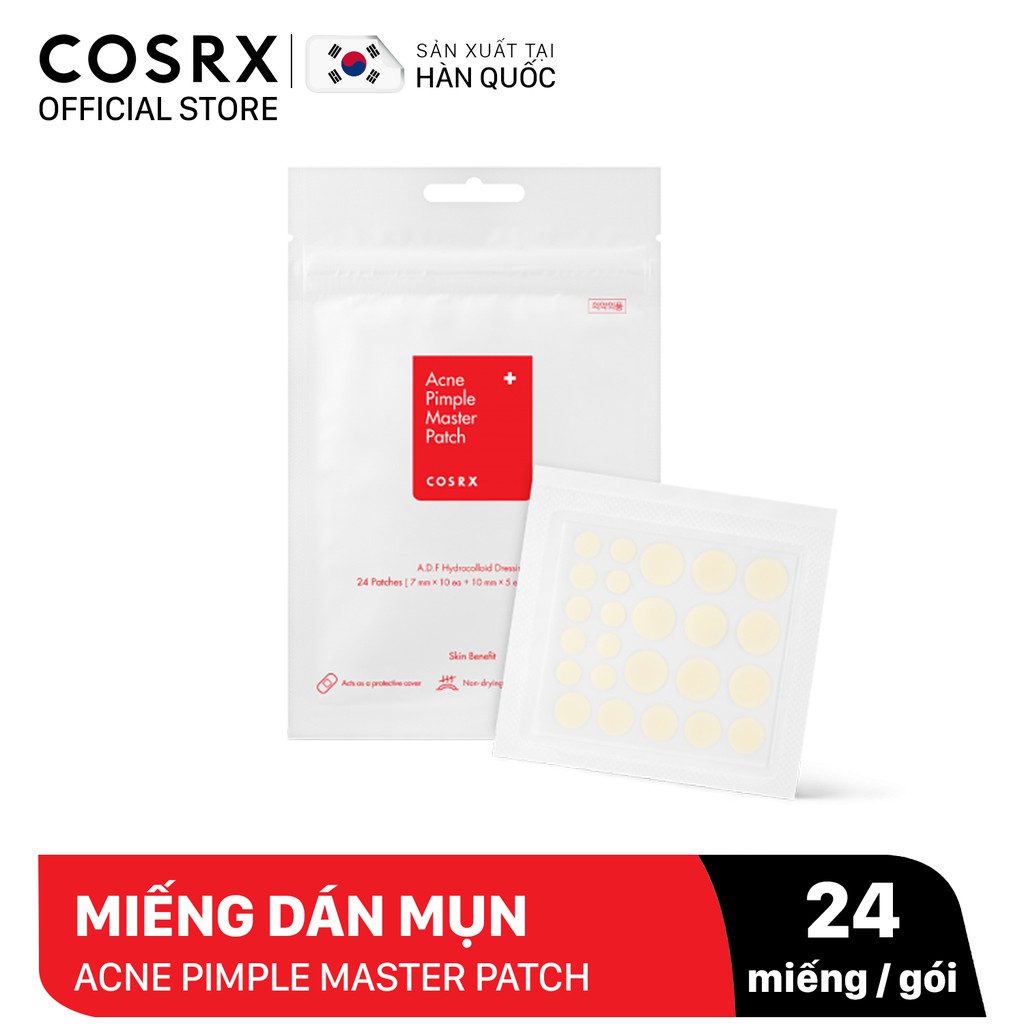 Combo Gel Rửa Mặt + Dán Mụn COSRX: Low pH Good Morning (Tràm Trà, 0.5% BHA) 150ml + Acne Pimple Master Patch 24 miếng