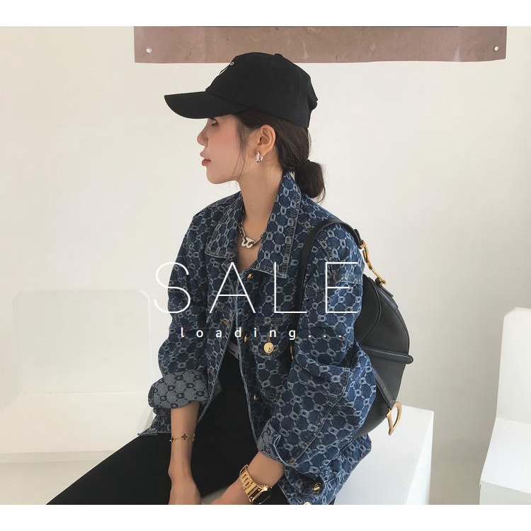 Áo Khoác Denim Tay Dài Dáng Rộng In Jacquard Thời Trang Xuân Thu 2022 Phong Cách Hàn Quốc Cho Nữ 30]