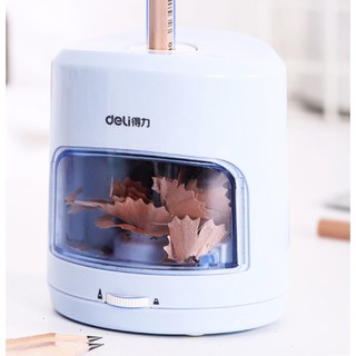 Máy gọt bút chì tự động - Chuốt chì chạy bằng pin hiệu DELI cao cấp - Nhiều chế độ tù nhọn