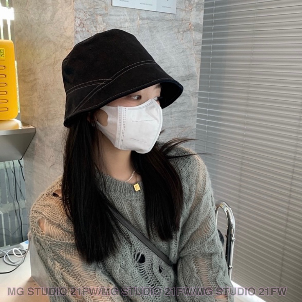 Mũ tai bèo nhỏ không che mặt vải cotton nguyên chất trơn thời trang mùa xuân thu Hàn Quốc dễ phối đồ cho nữ