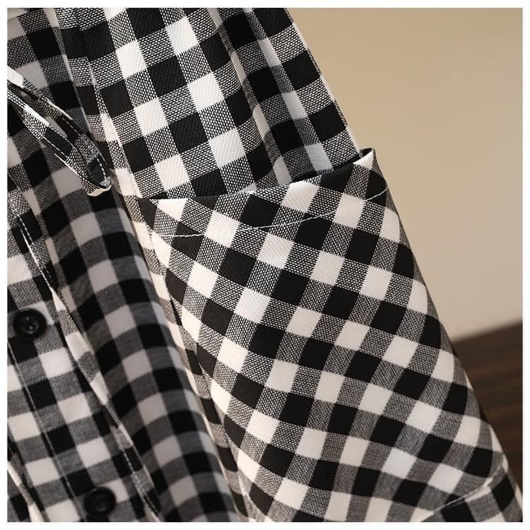 Sét yếm váy babydoll kẻ caro chun eo đính khuy kèm áo thun trắng phong cách hàn quốc ulzzang