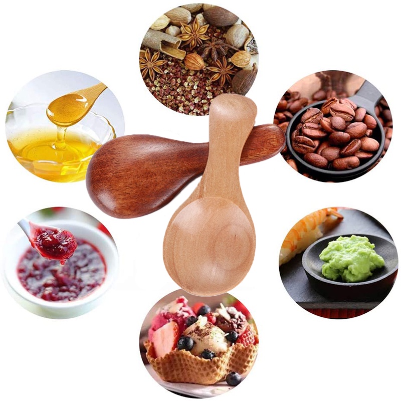 Muỗng gỗ tự nhiên mini múc trà/muối tiện dụng cho nhà bếp