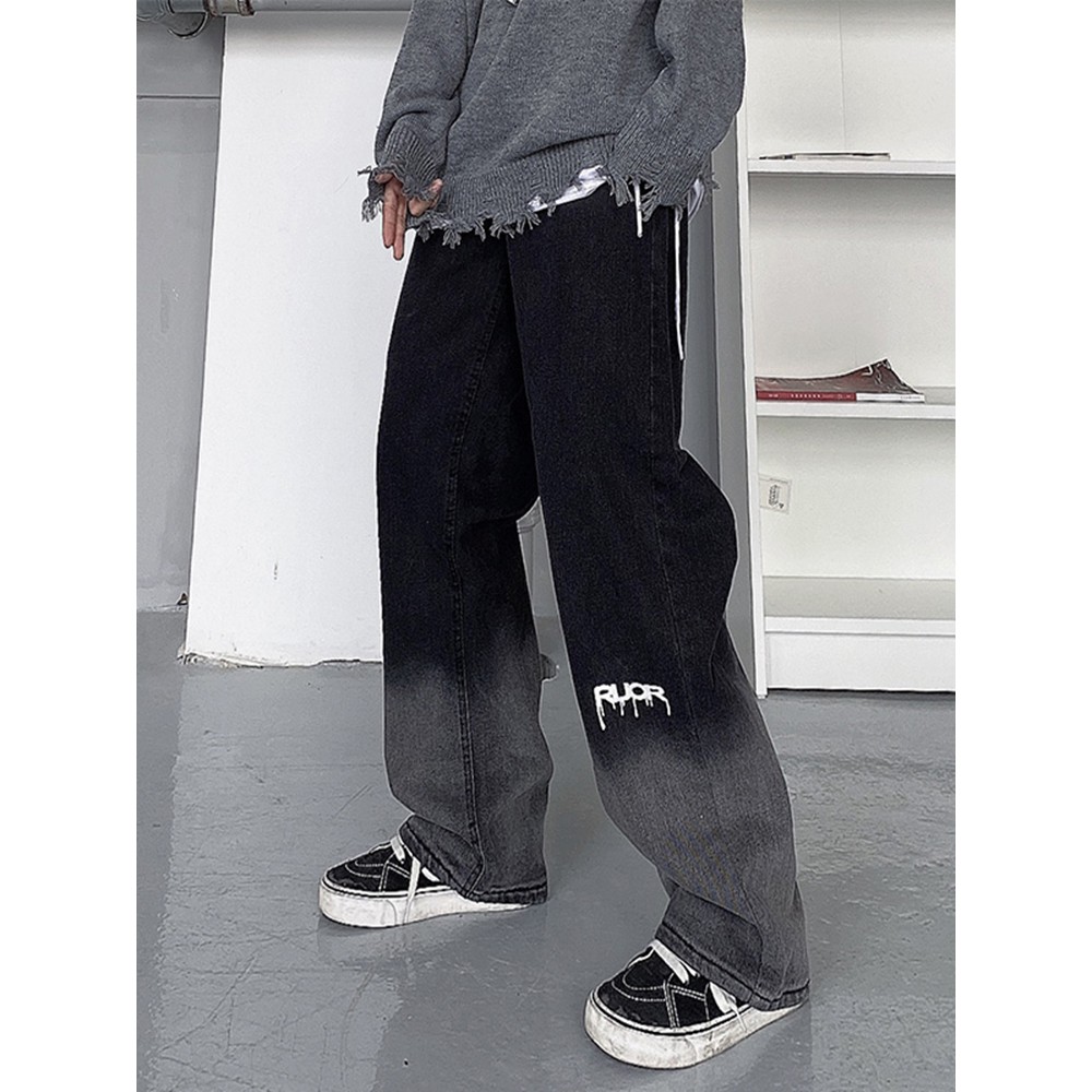Quần bò ombre unisex ống suông size S đến 2XL