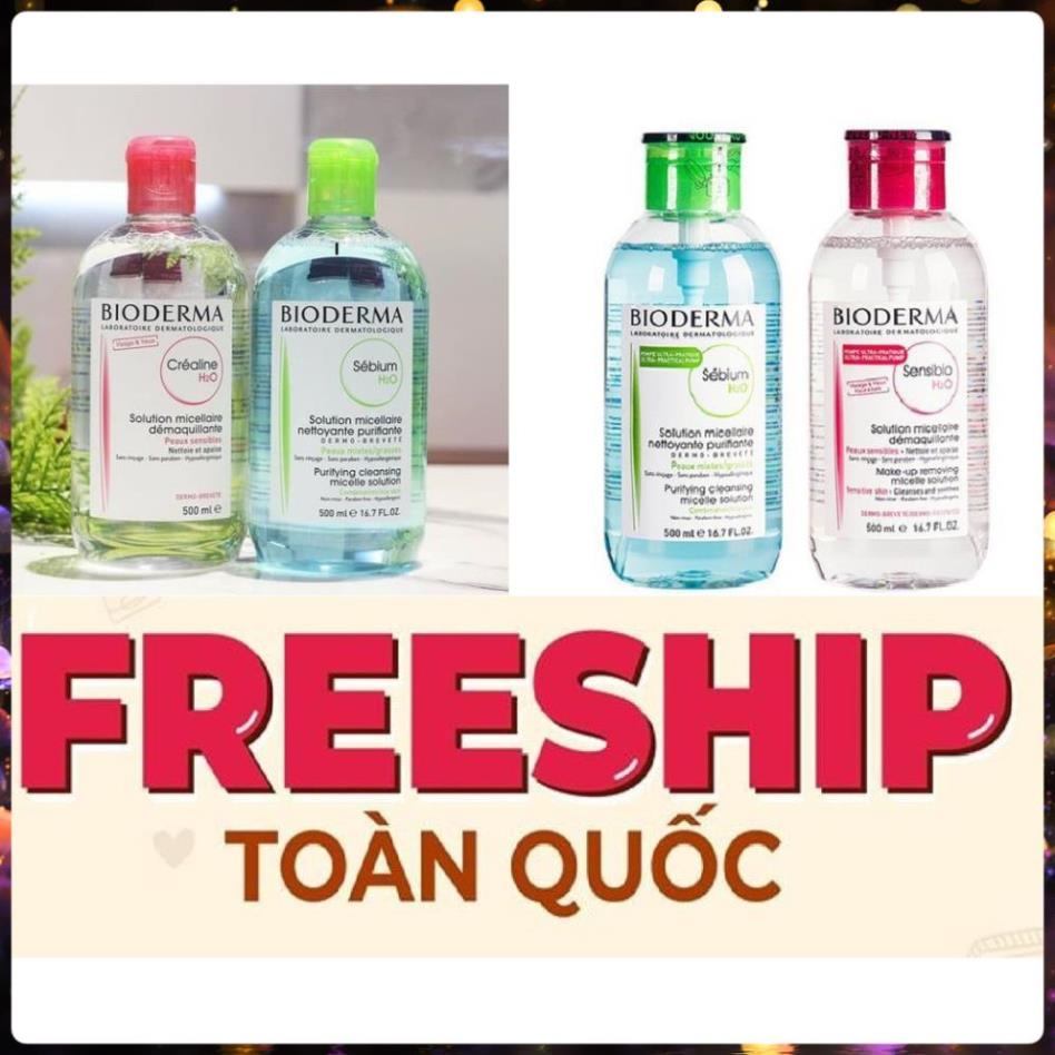 FREESHIP TOÀN QUỐC - Tẩy Trang Bioderma Senbio  Créaline 500ml chính hãng (Nắp Nhấn-Nắp Bật) k