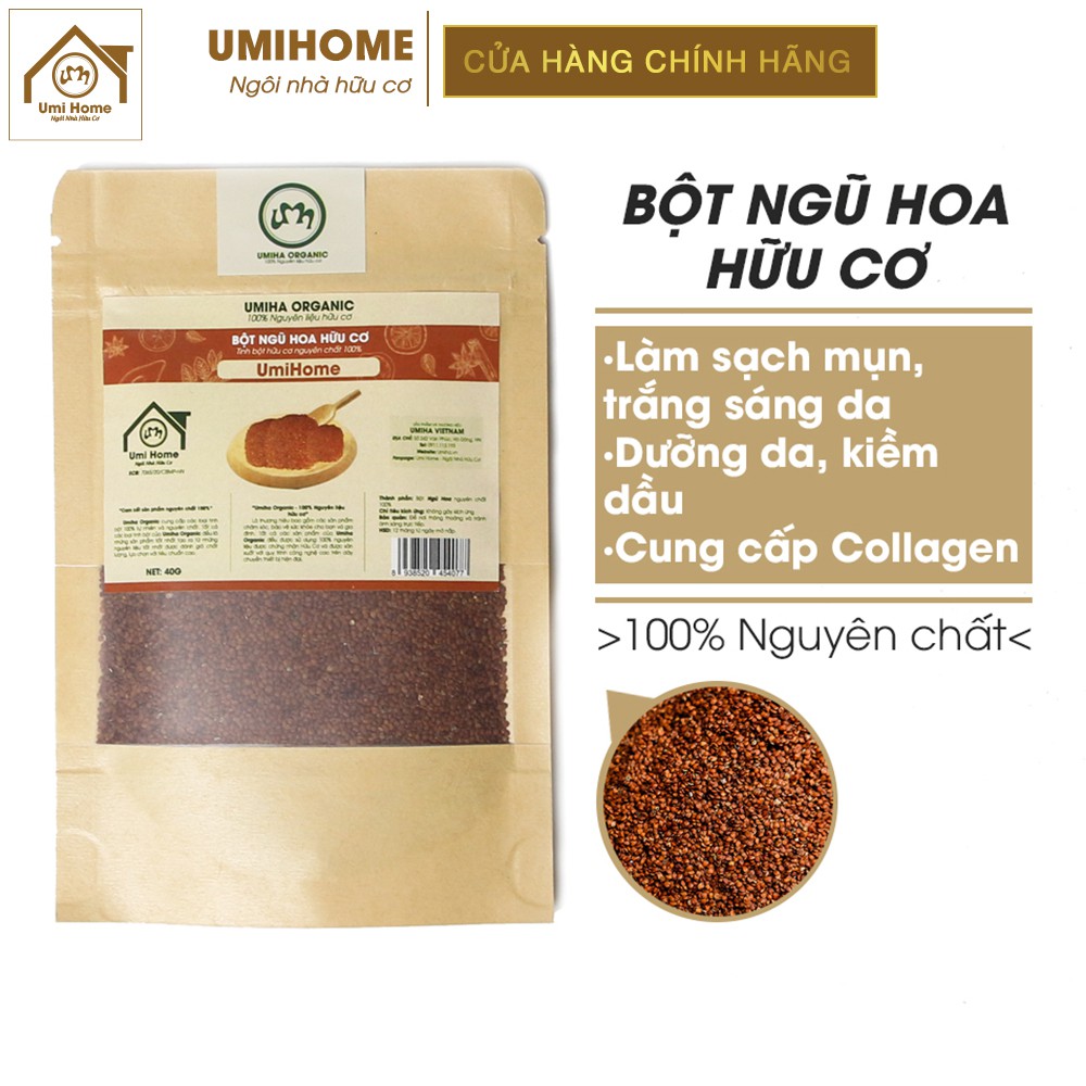 Hạt Ngũ Hoa nguyên chất UMIHOME | Five flower powder 100% Organic 40G