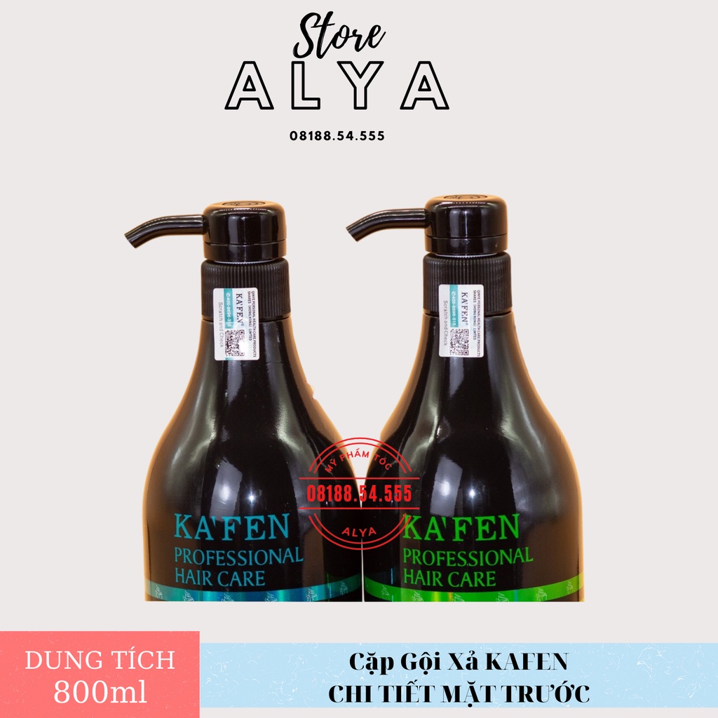 Cặp Dầu Gội Xả Kafen 800ML | Giảm Rụng Tóc, Phục Hồi Tóc Khô Xơ, Hư Tổn | Hàng Chính Hãng ALYA