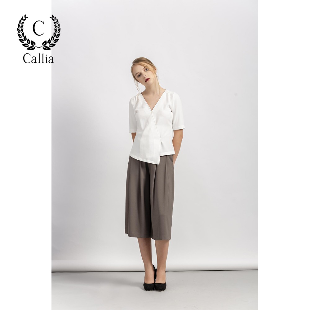 [Mã FAMALLT5 giảm 15% đơn 150k] Quần ống rộng cullotes nữ Callia Tutu xếp li (Xanh Rêu) | BigBuy360 - bigbuy360.vn