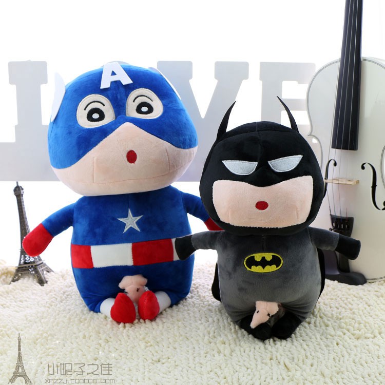 THÚ BÔNG SHIN BATMAN, SHIN SUPERMAN, SHIN CAPTAIN (40 CM)