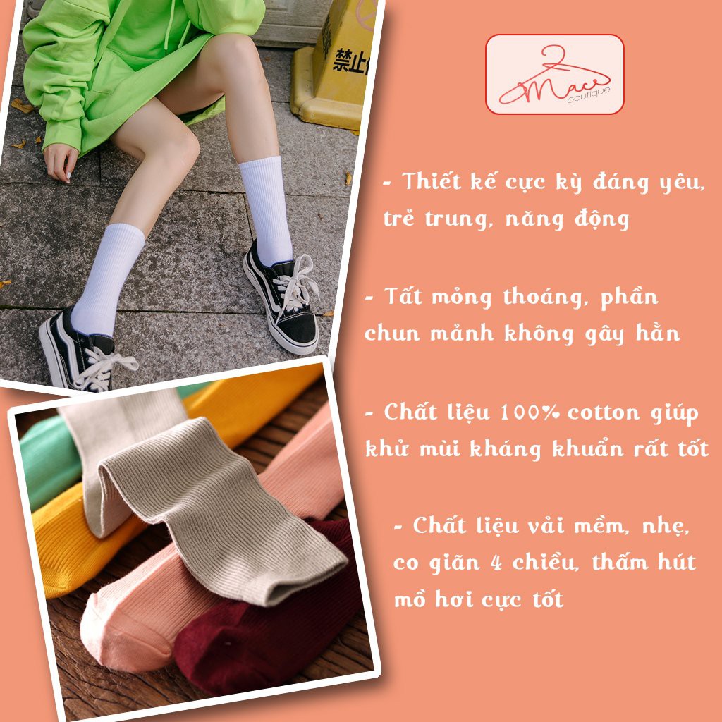 Tất Nhún Cao Cổ Phong Cách Vintage Hàn Quốc chất len đẹp nhiều màu nam nữ - MACboutique