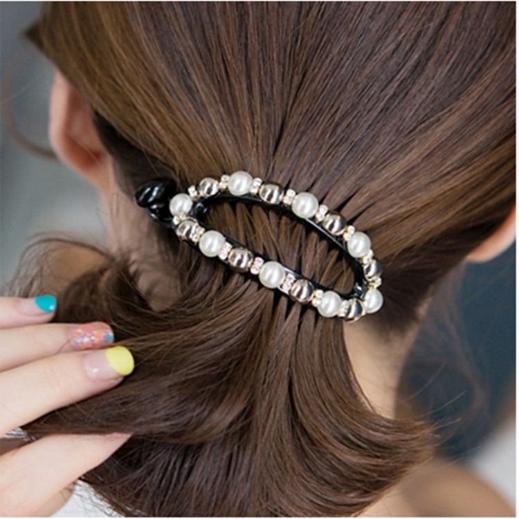 Kẹp Tóc Đính Đá Và Ngọc Trai Kiểu Dáng Thời Trang Phong Cách Hàn Quốc