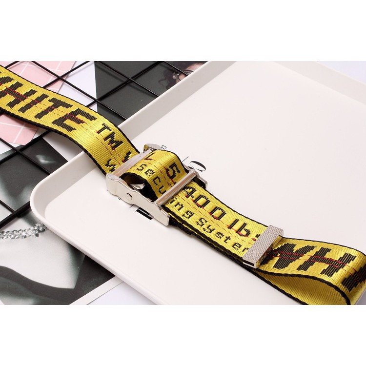 OFF-WHITE BELT - Thắt Lưng Vải Canvas Trang Trí Chữ Off White Cá Tính