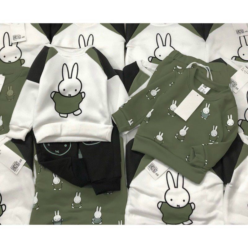 COMBO 2 BỘ THỎ BỈ BÔNG XANH TRẮNG CHO BÉ