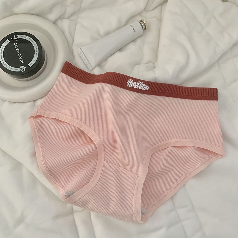 Quần Lót Cotton Lưng Vừa Co Giãn Thoáng Khí Dành Cho Nữ