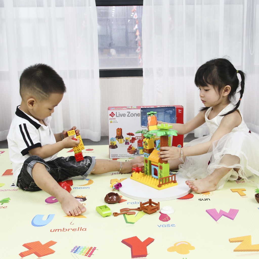 Bộ đồ chơi lắp ghép ghép hình smoneo duplo Những ly kem nhiều màu 30 chi tiết Toyshouse 66001