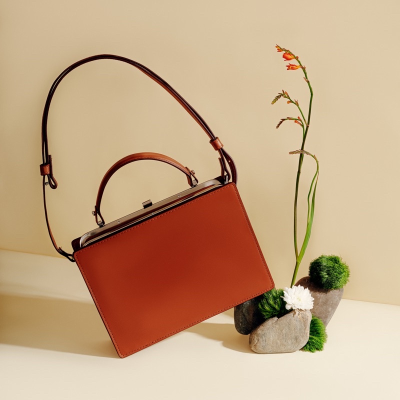 Túi xách freya bag màu Nâu bò da thật
