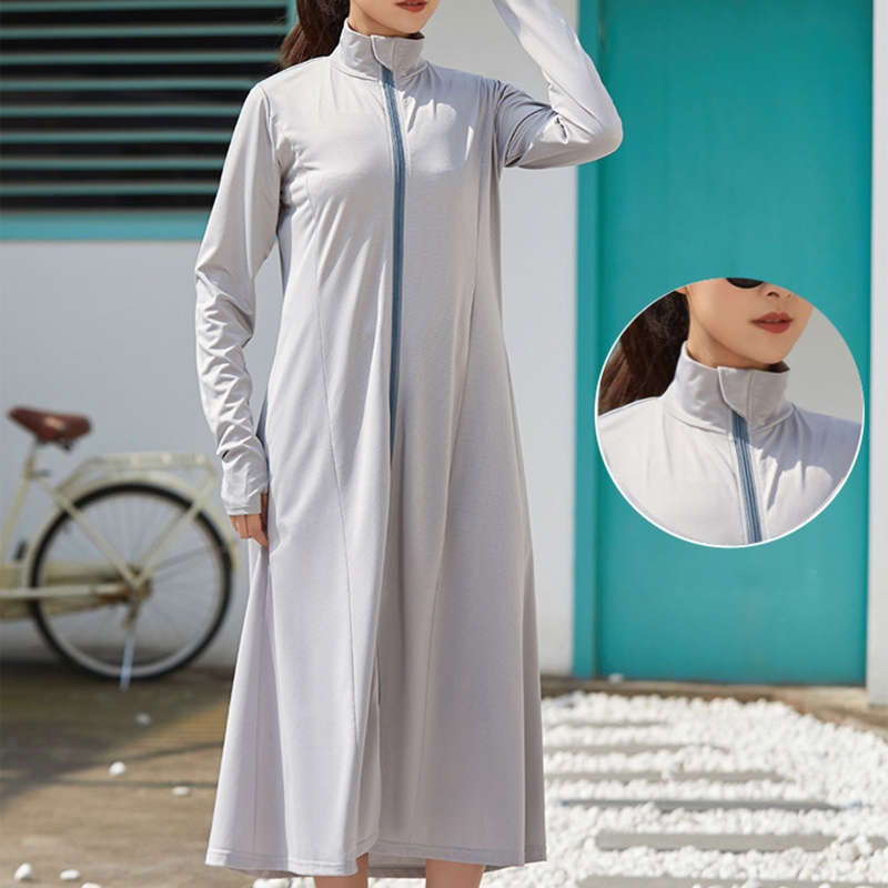 Áo Khoác Cardigan Tay Dài Có Khóa Kéo Chống Tia UV Thời Trang Cao Cấp Cho Nữ