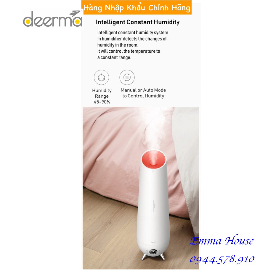 Máy phun sương tạo ẩm cao cấp đặt sàn Deerma LD612 (Kèm Remote) - Fullbox- BH 6 tháng