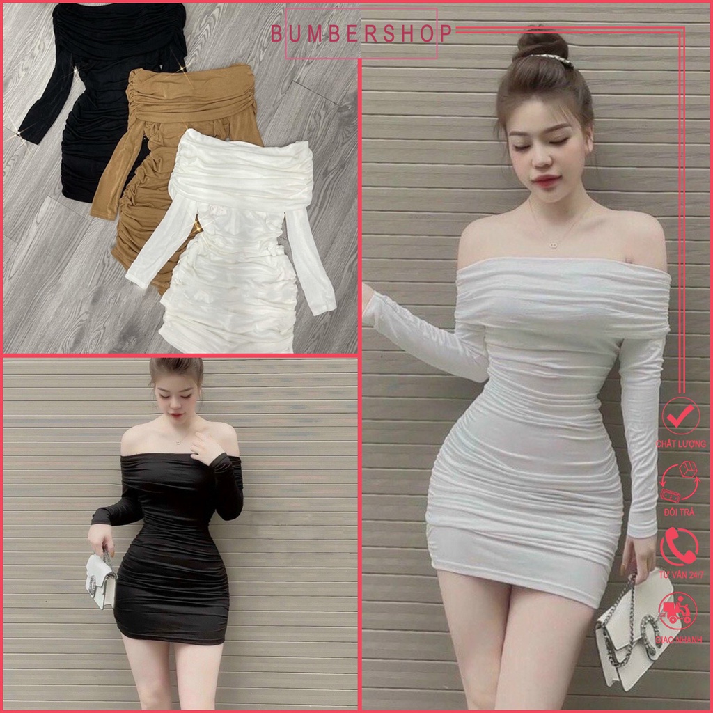 Đầm body trễ vai tay dài