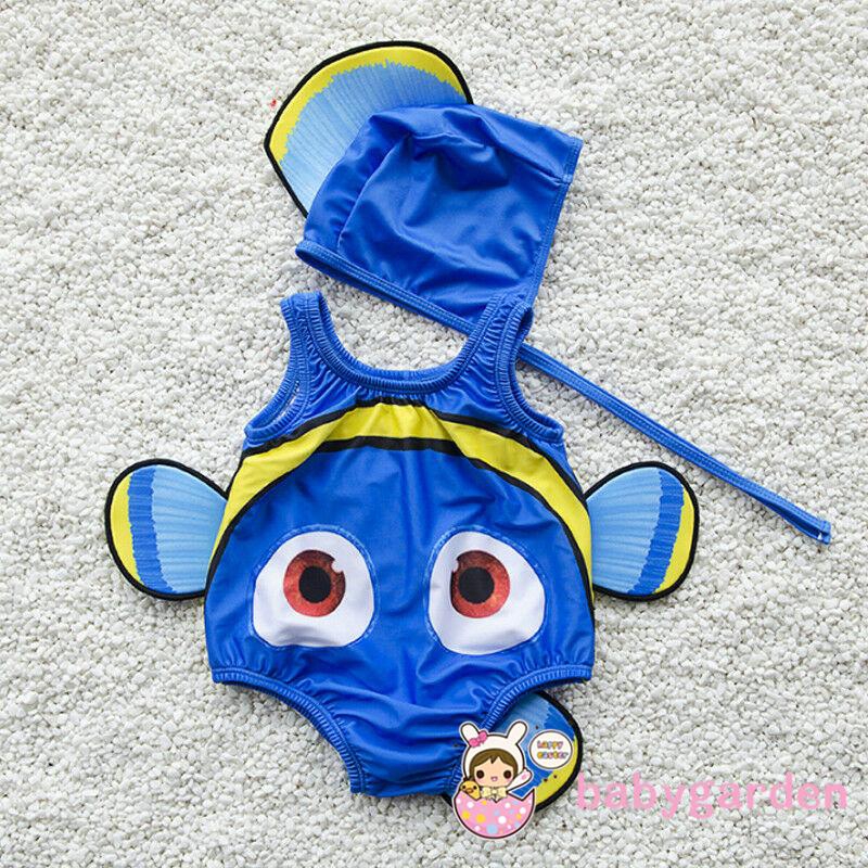 Bộ Đồ Bơi 2 Mảnh Hình Cá Vàng + Mũ Bơi Độc Đáo Dành Cho Bé