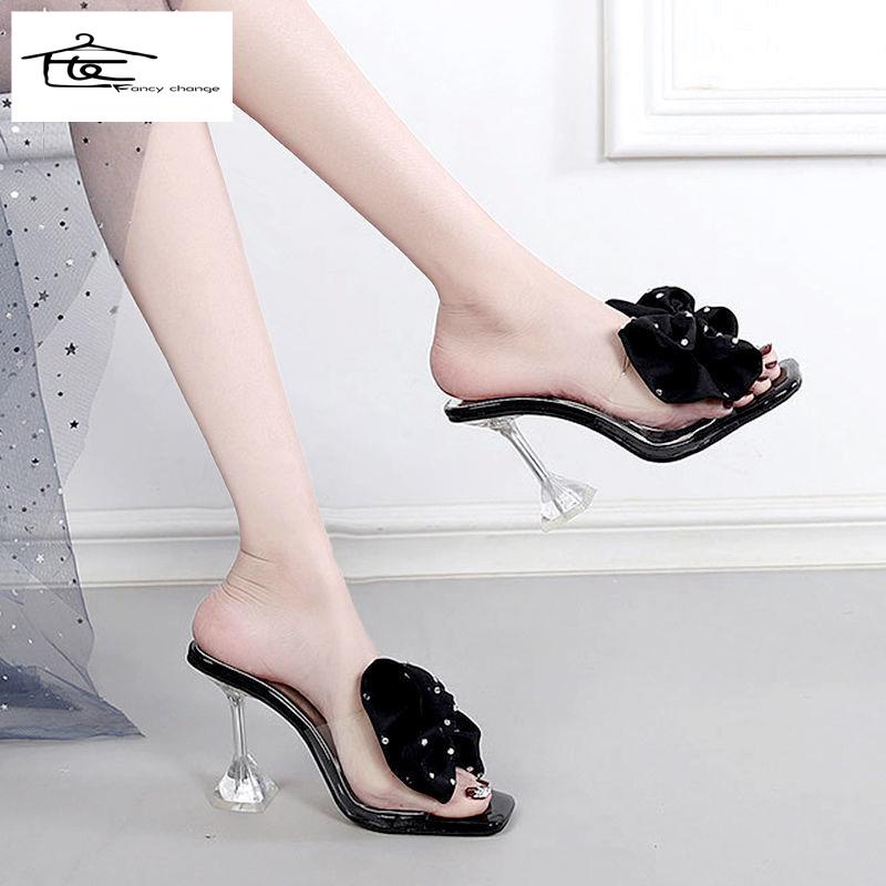 Dép Cao Gót Đính Nơ Phong Cách Hàn Quốc Thời Trang Mùa Hè Mới Cho Nữ