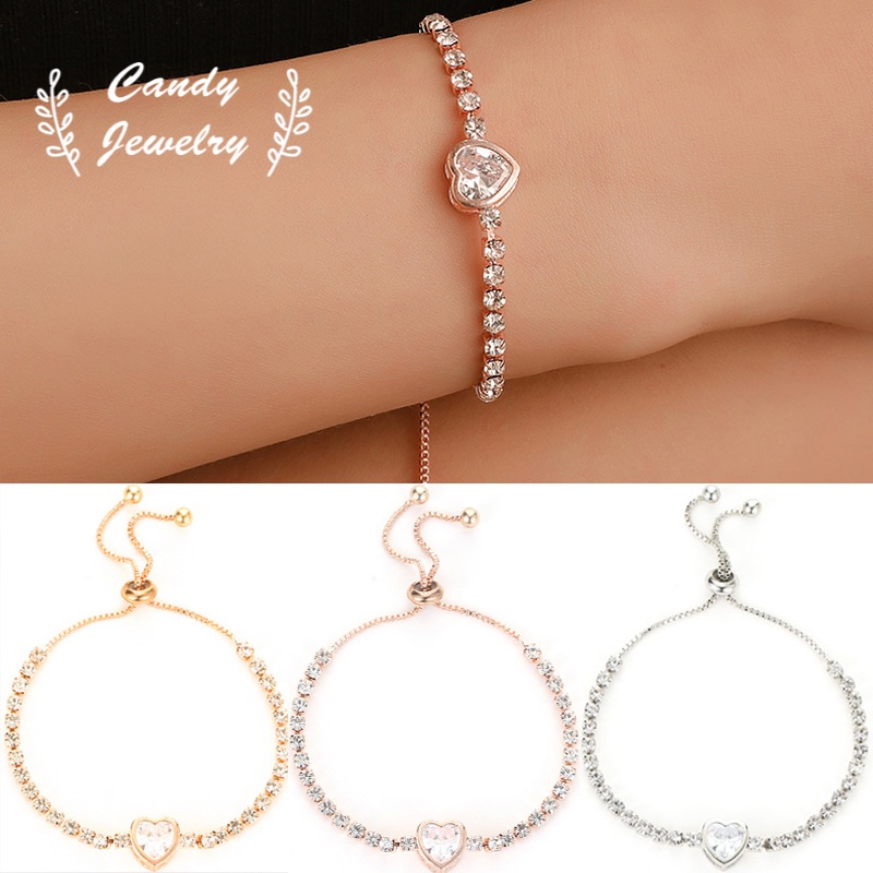 Vòng tay MANYUE thiết kế đơn giản đính đá zircon cỡ nhỏ thiết kế thời trang mới
