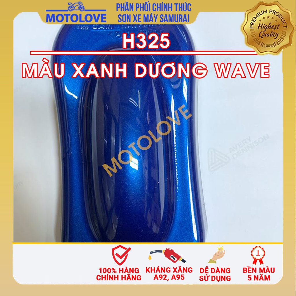 Sơn Samurai màu xanh dương Wave H325 - chai sơn xịt chuyên dụng nhập khẩu từ Malaysia.