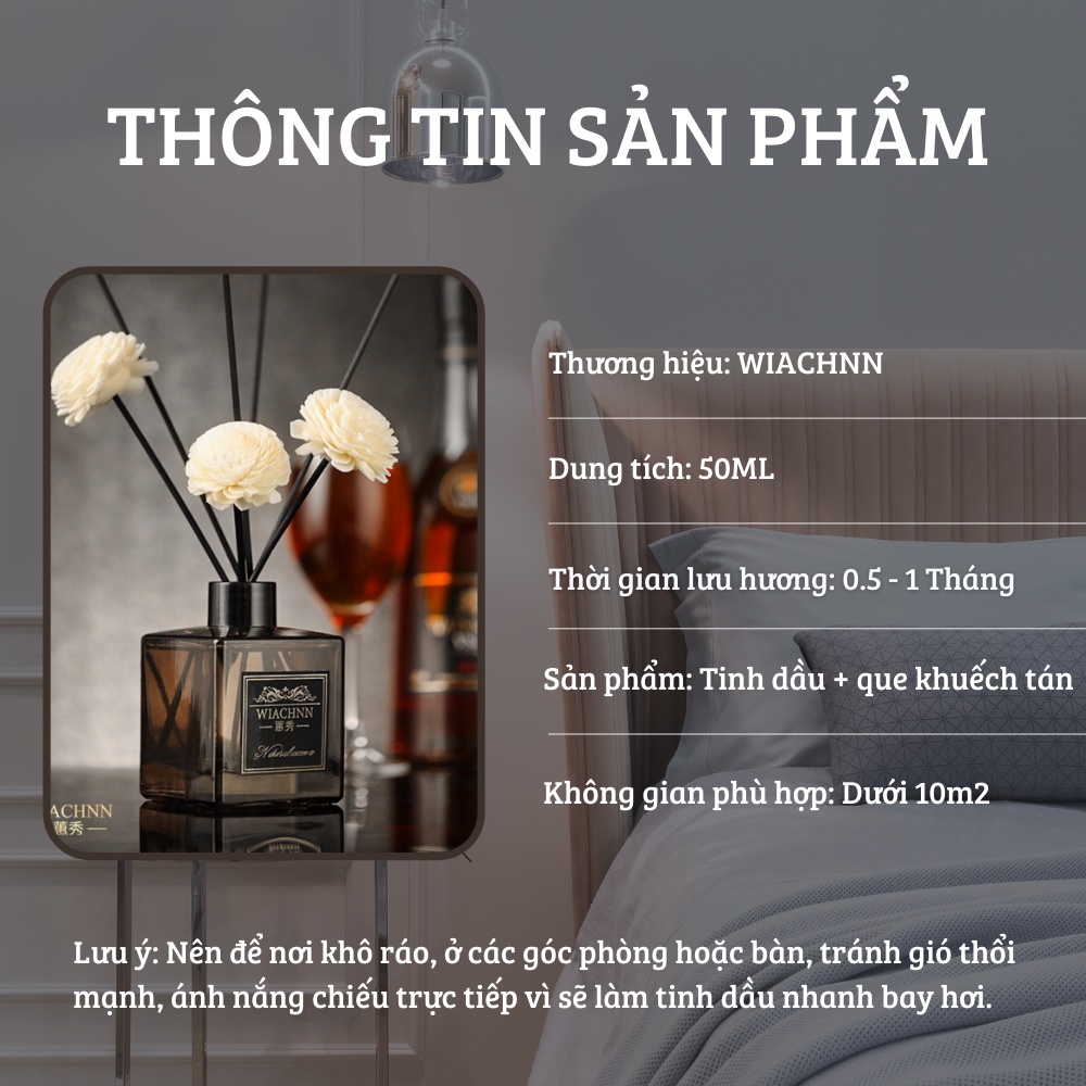 Tinh Dầu Thơm Phòng Thiên Nhiên WIACHNN Xám Sang Trọng ST 50ml