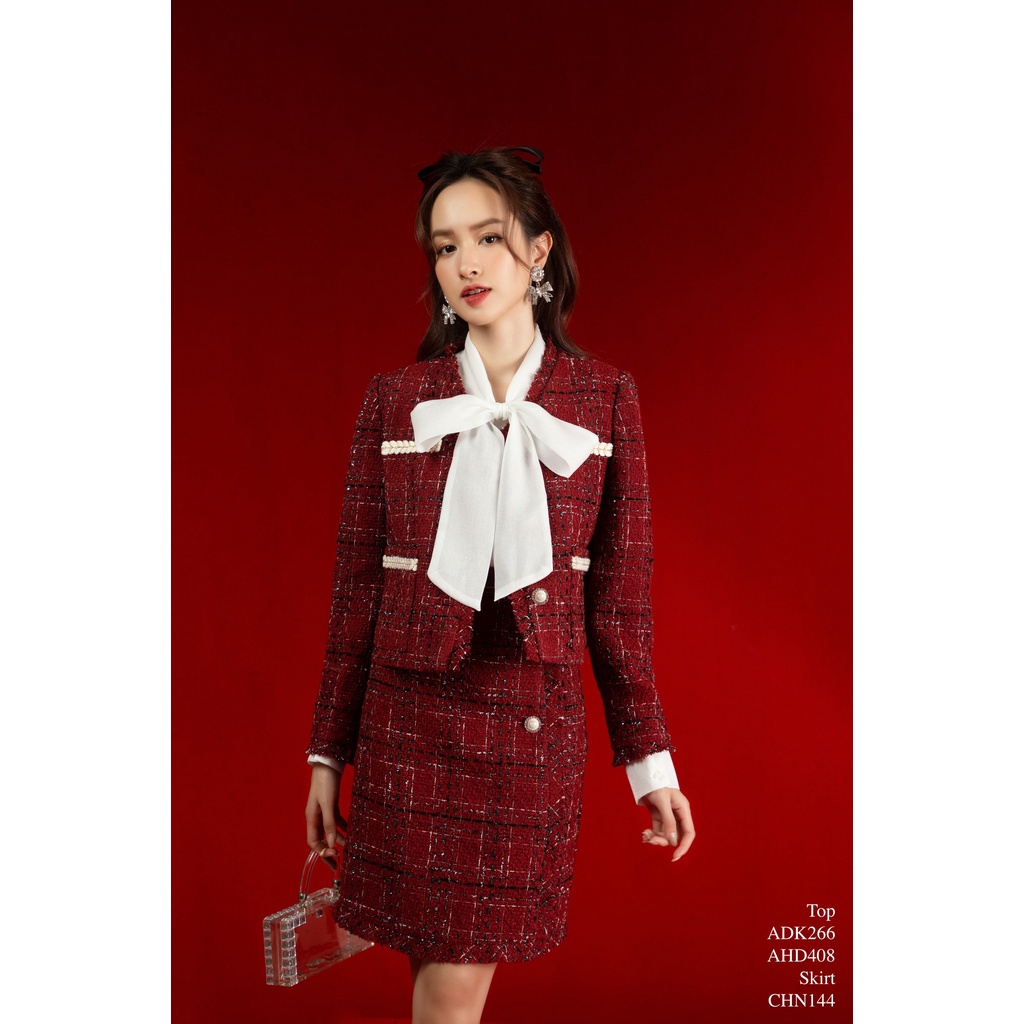 Áo khoác dạ tweed phối dây thừng túi ốp nẹp khuy TIINSTORE ADK266 | BigBuy360 - bigbuy360.vn