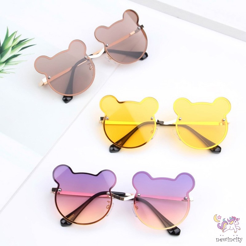 Kính mát hình gấu nhiều màu đáng yêu cho bé trai bé gái