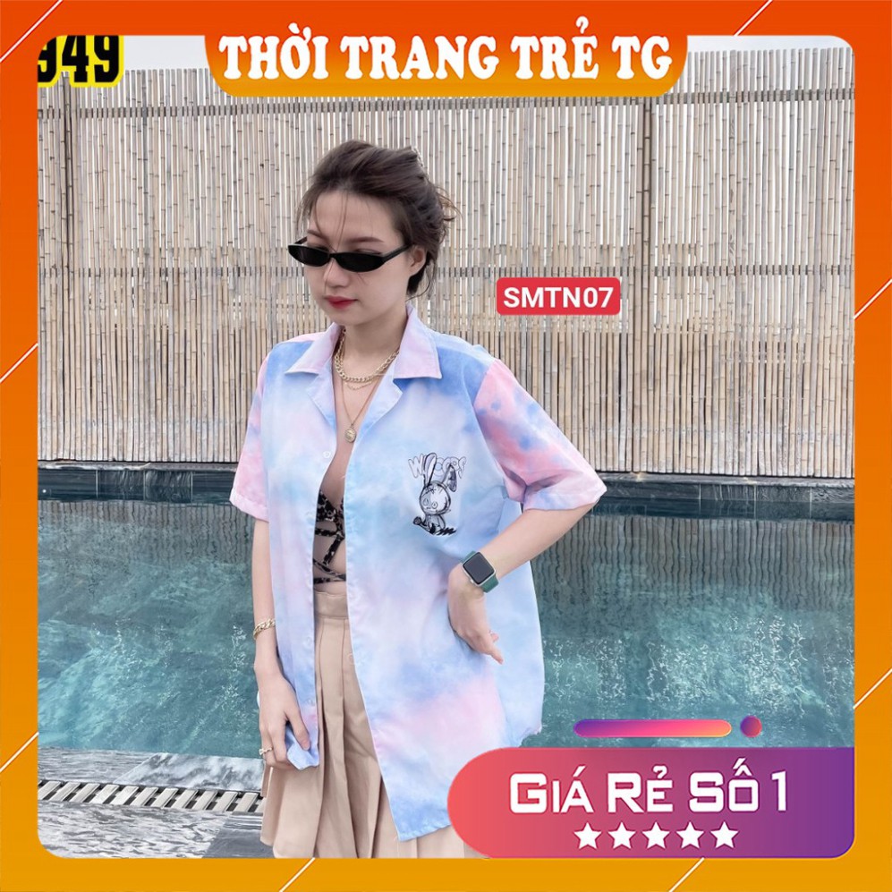 Áo sơ mi tay ngắn 𝑭𝒓𝒆𝒆𝒔𝒉𝒊𝒑 Áo sơ mi Unisex SMTN03 3D Form Rộng, Tay Lỡ Unisex