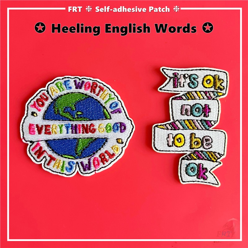 ☸ Sticker Chữ Tiếng Anh It 'S OK Not To Be OK / You Are Worthy of Everything Dán Trang Trí ☸ 1 Miếng Dán Ủi Quần Áo Hình Chim Hồng Hạc