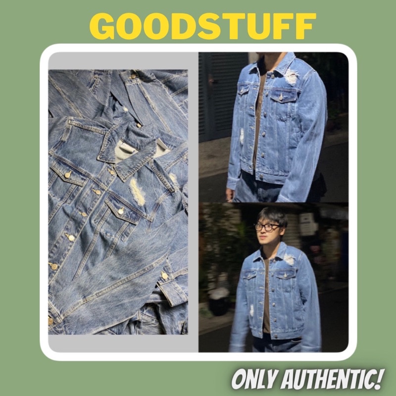 ◊☎áo khoác Denim crop Jeans Nam Nữ Unisex Brand Hàn Quốc: Gooden 𝐂𝐡𝐢́𝐧𝐡 𝐡𝐚̃𝐧𝐠