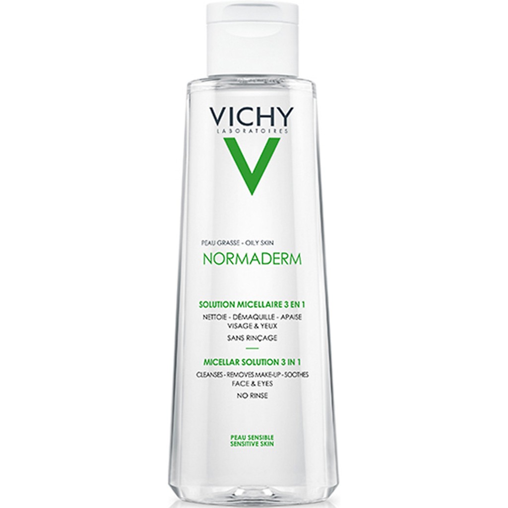 Vichy Nước Tẩy Trang Micellar 3 Trong 1 Dành Cho Da Dầu, Da Mụn Normaderm 3 In 1 Micellar Solution 200ml