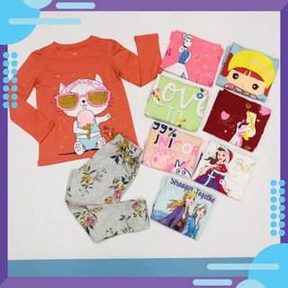 Bộ thu đông cho bé gái, đồ bộ thun bé gái chất cotton, size 4-14 tuổi - saukids