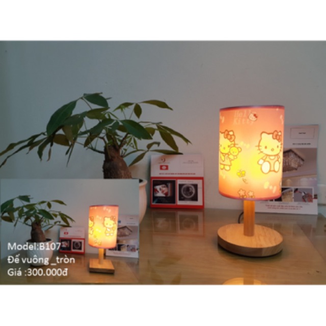 Đèn ngủ để bàn chân gỗ cao cấp