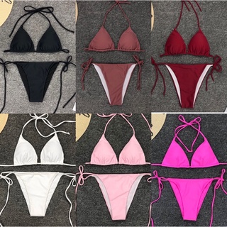 Bikini 2 mảnh tam giác basic dây bún mảnh tanning bikini 2M0032