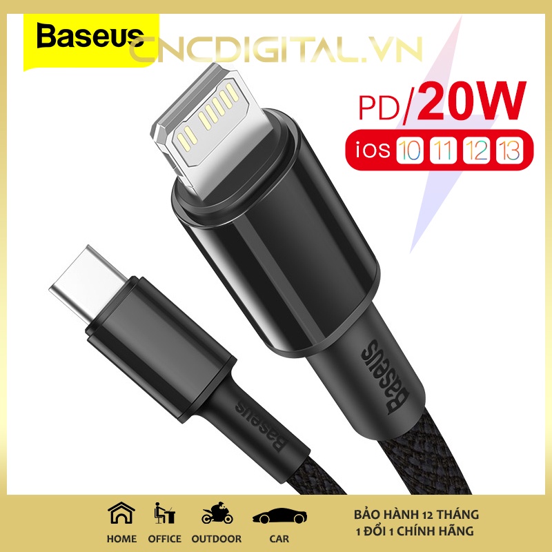 Cáp Sạc Baseus Sạc Nhanh Superior Series Đầu Type-C Sang iP PD 20W cho iPhone X Xs 11 12 13 - Hàng Chính Hãng
