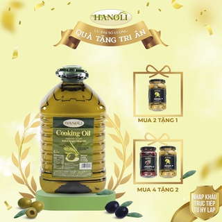 Combo 2 can dầu ăn oliu hanoli 5l hoặc 1 thùng 4 can dầu ăn oliu hanoli 5l