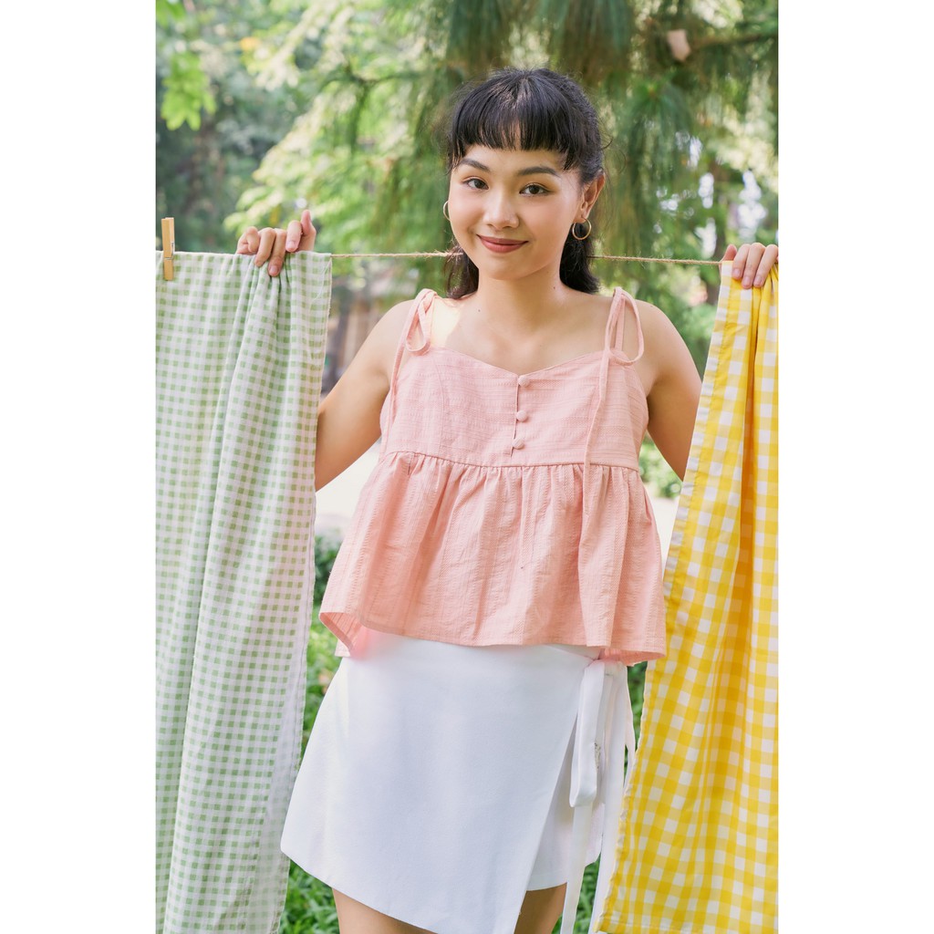 Anniegals - Quần váy cột dây màu trắng - White Wrapped Skort