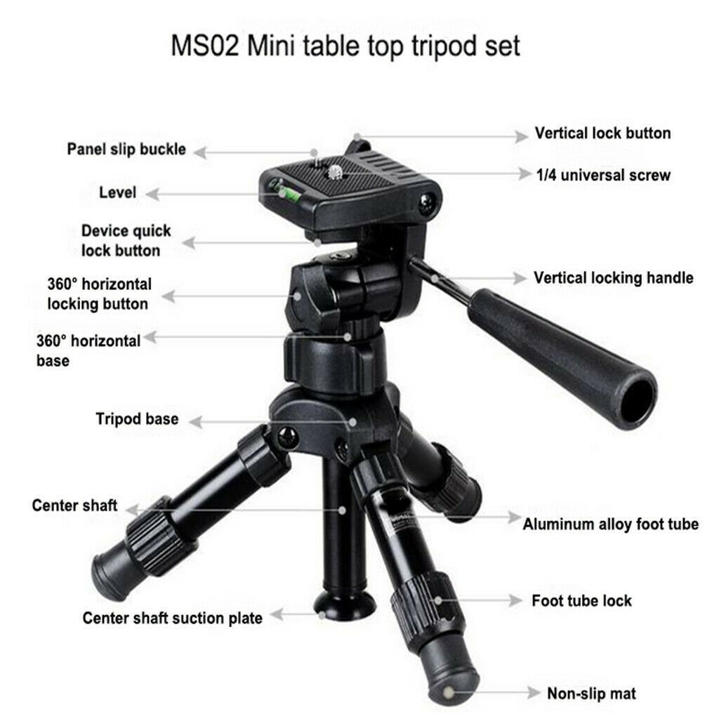 Chân máy ảnh tripod du lịch siêu gọn + Kẹp điện thoại 2 đầu ốc