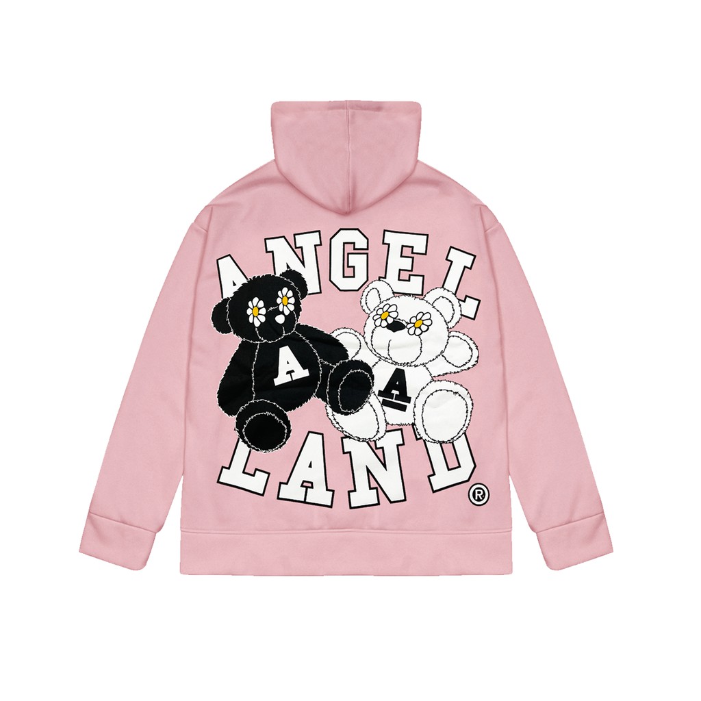 ÁO HOODIE KHÓA KÉO ANGEL-LAND SUNDAY TEDDY HỒNG