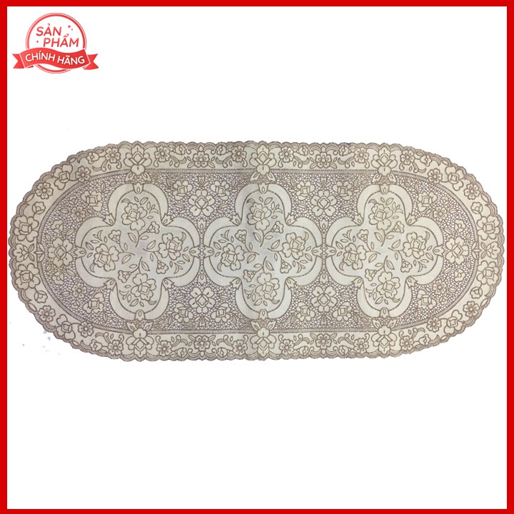 Khăn bàn salon oval hoa hồng nâu Towa 40x92cm Towa của Nhật Bản