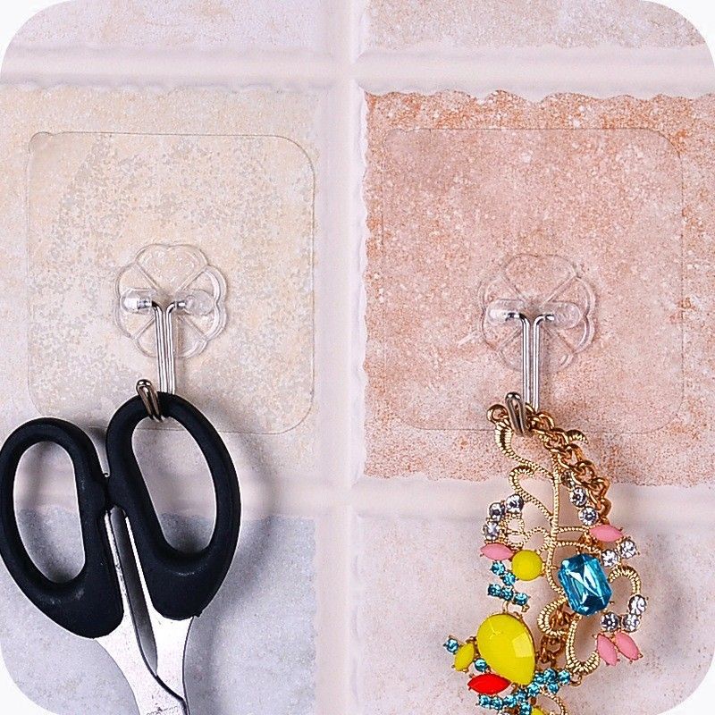 Móc Dán Tường Siêu Dính Trong Suốt 6*6 cm , Chịu Lực Tốt Treo Tường Chắc Chắn