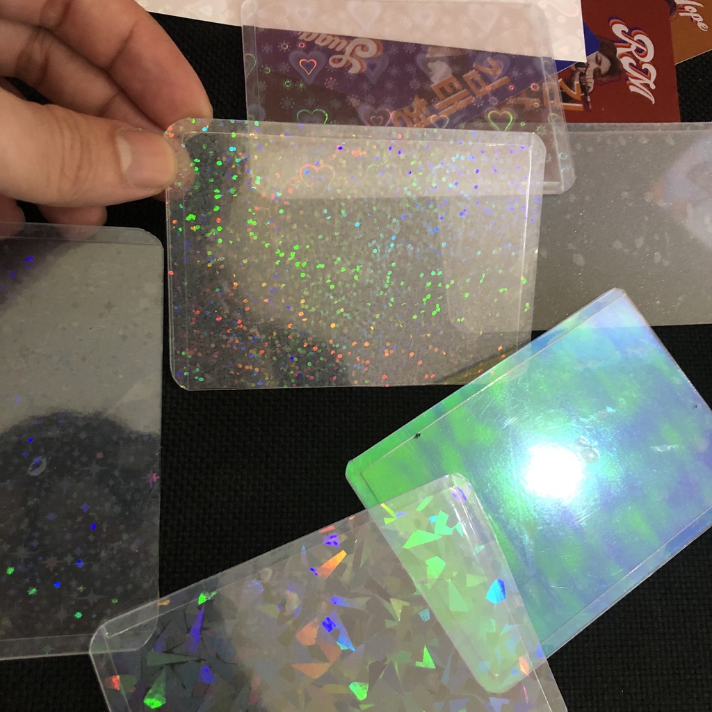 Màng cán Hologram lấp lánh trang trí sticker, toploader Size 10x15cm